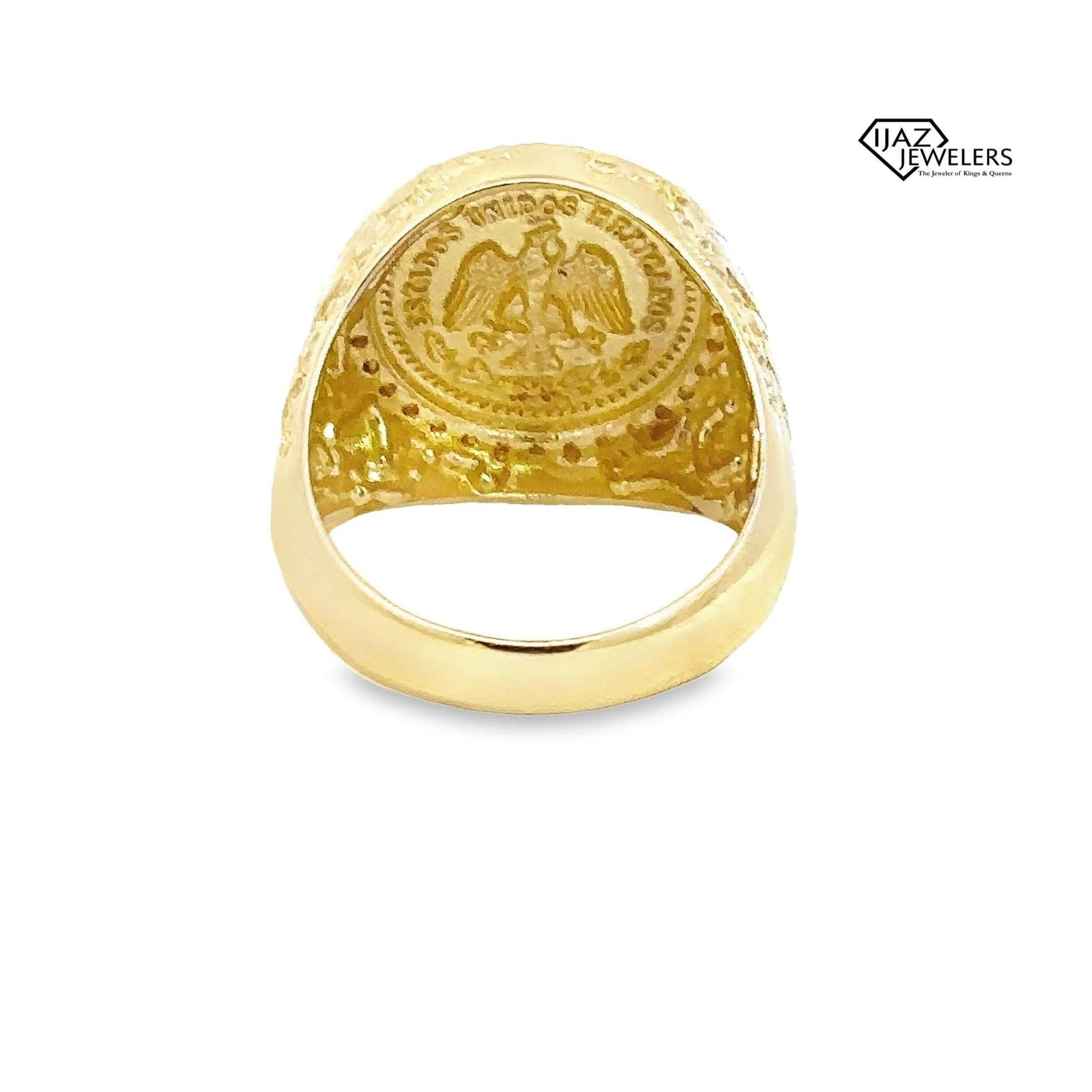 10K Gold Nugget Centenario Replica Ring