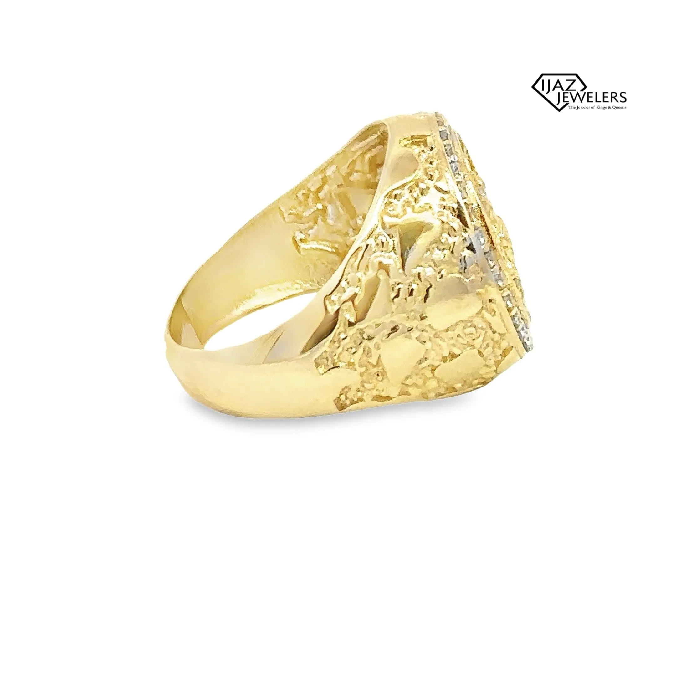 10K Gold Nugget Centenario Replica Ring