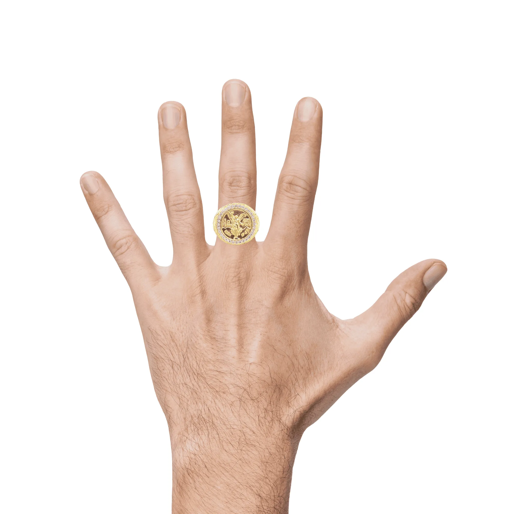 10K Gold Nugget Centenario Replica Ring