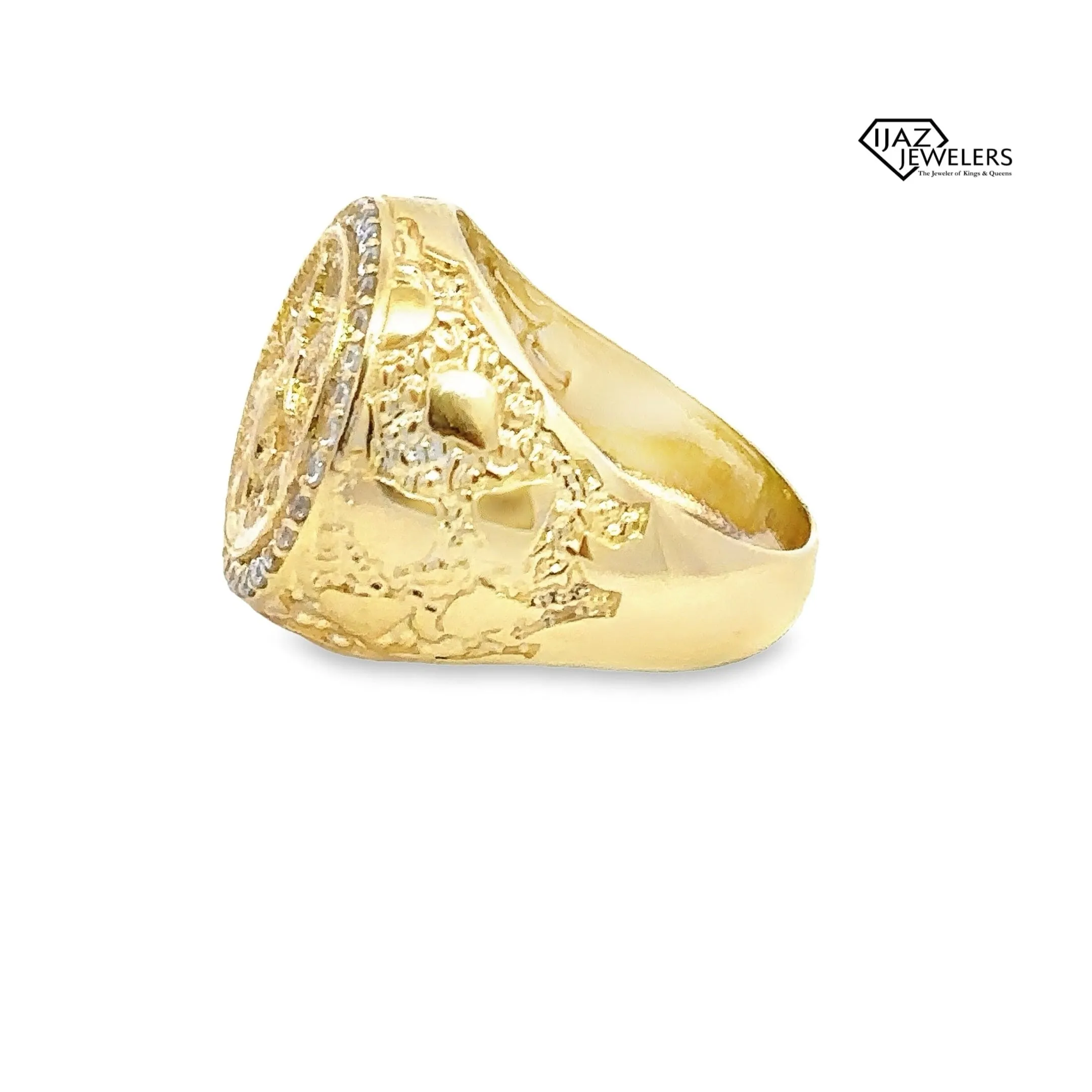 10K Gold Nugget Centenario Replica Ring