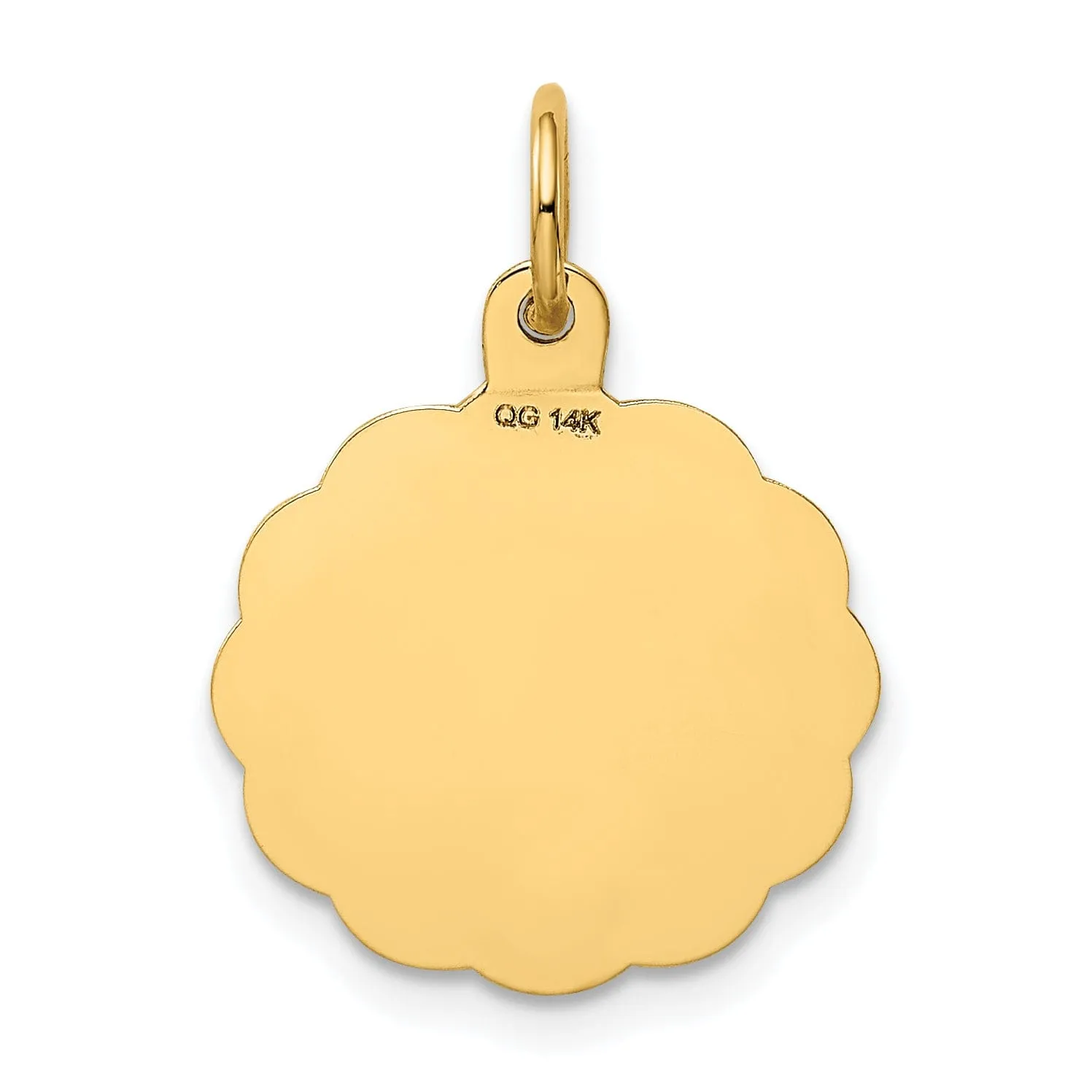 14k Yellow Gold Its a Girl Round Charm Pendant