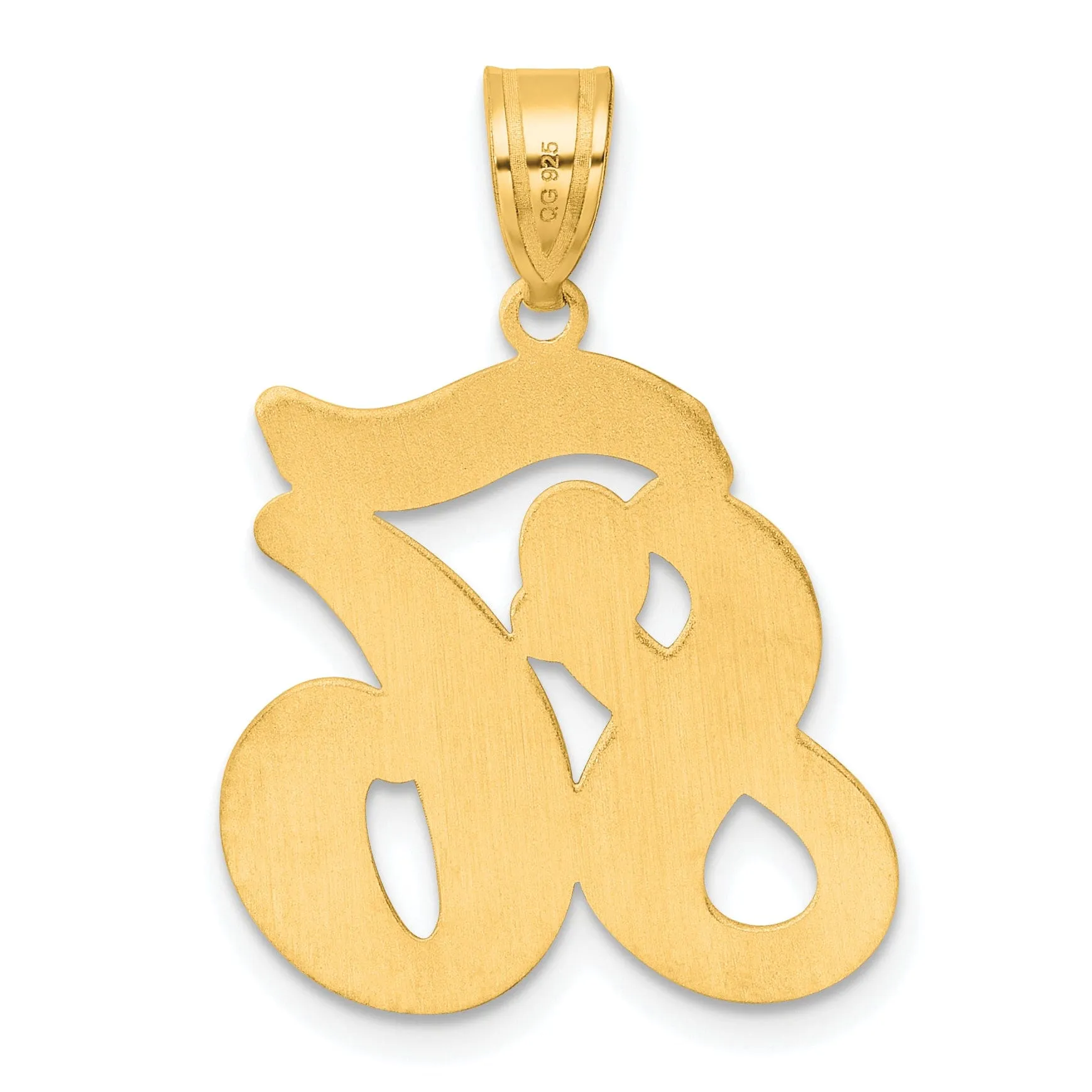 14k Yellow Gold Polished Finish Script Design Number 86 Charm Pendant