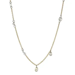 ~1ct Free-Set Marquis, Round, and Pear Shaped Diamond Necklace