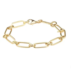 20K Gold Handmade Heavyweight Flattened Paperclip Chain Bracelet