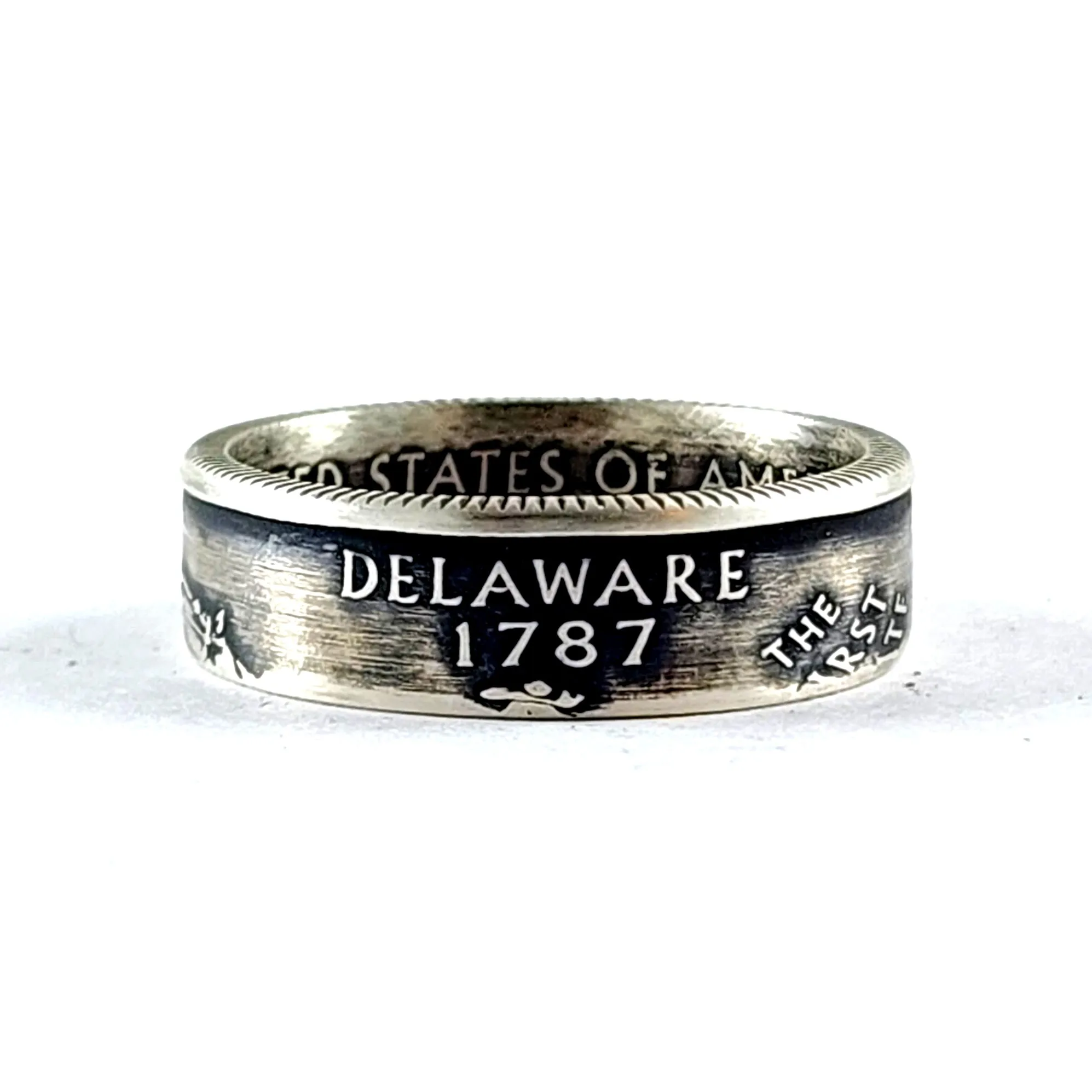 90% Silver Delaware Quarter Ring