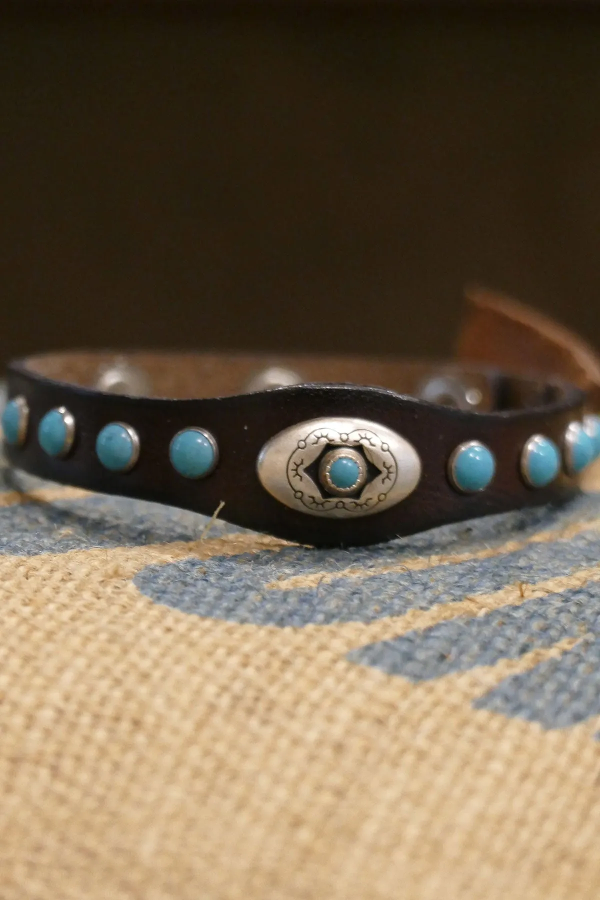 Alberto Luti - Turquoise Bracelet in Dark Brown Leather