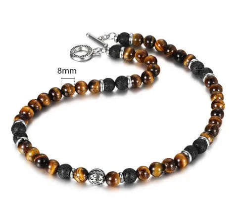 Amazon Stone Tiger Eye Stone Bracelet and Necklace with 108 Buddha Beads Lotus Bracelet