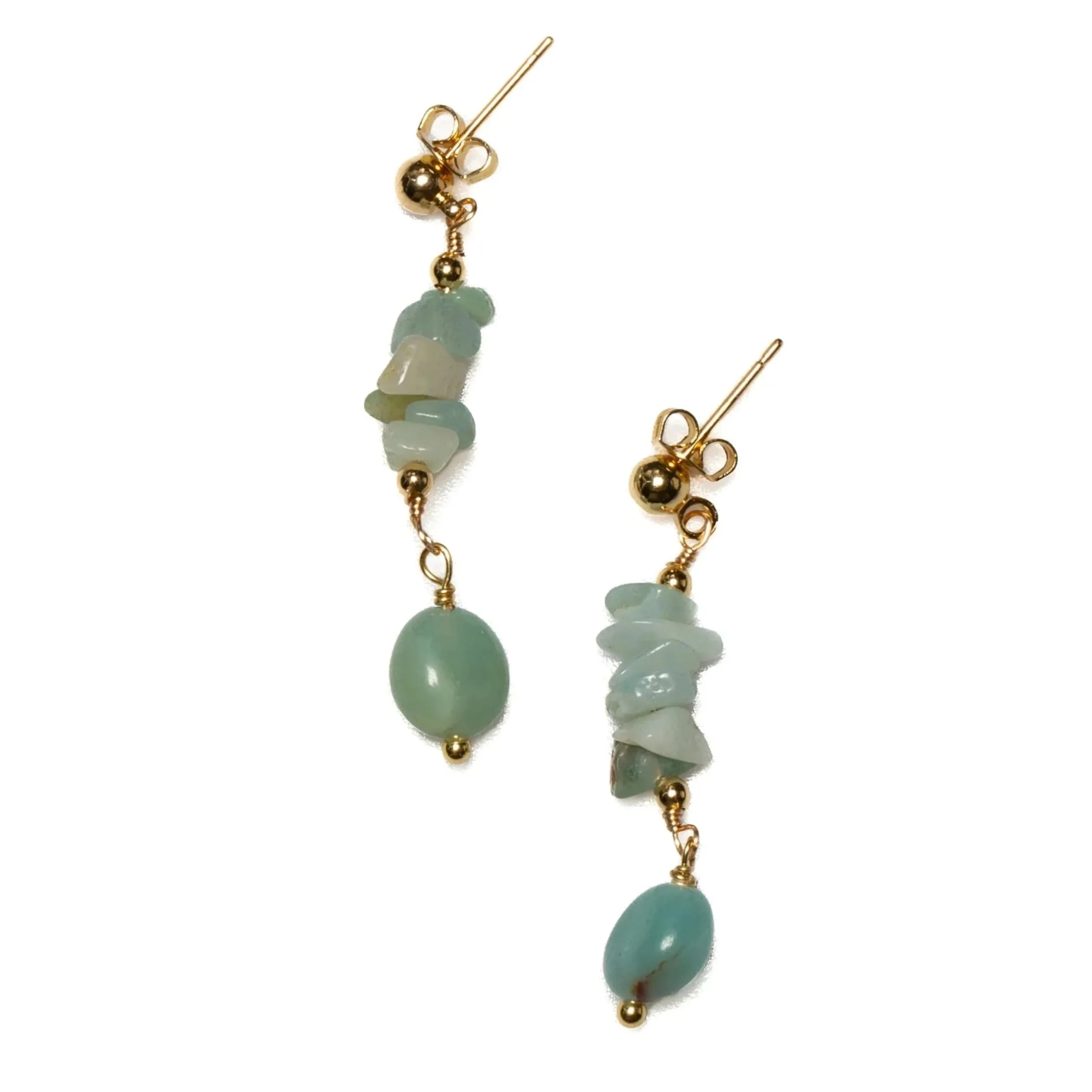 Amazonite Cluster Drop Stud Earring