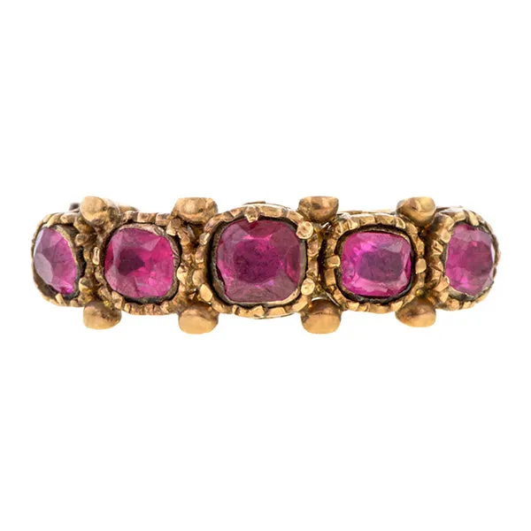 Antique Five Stone Ruby Ring