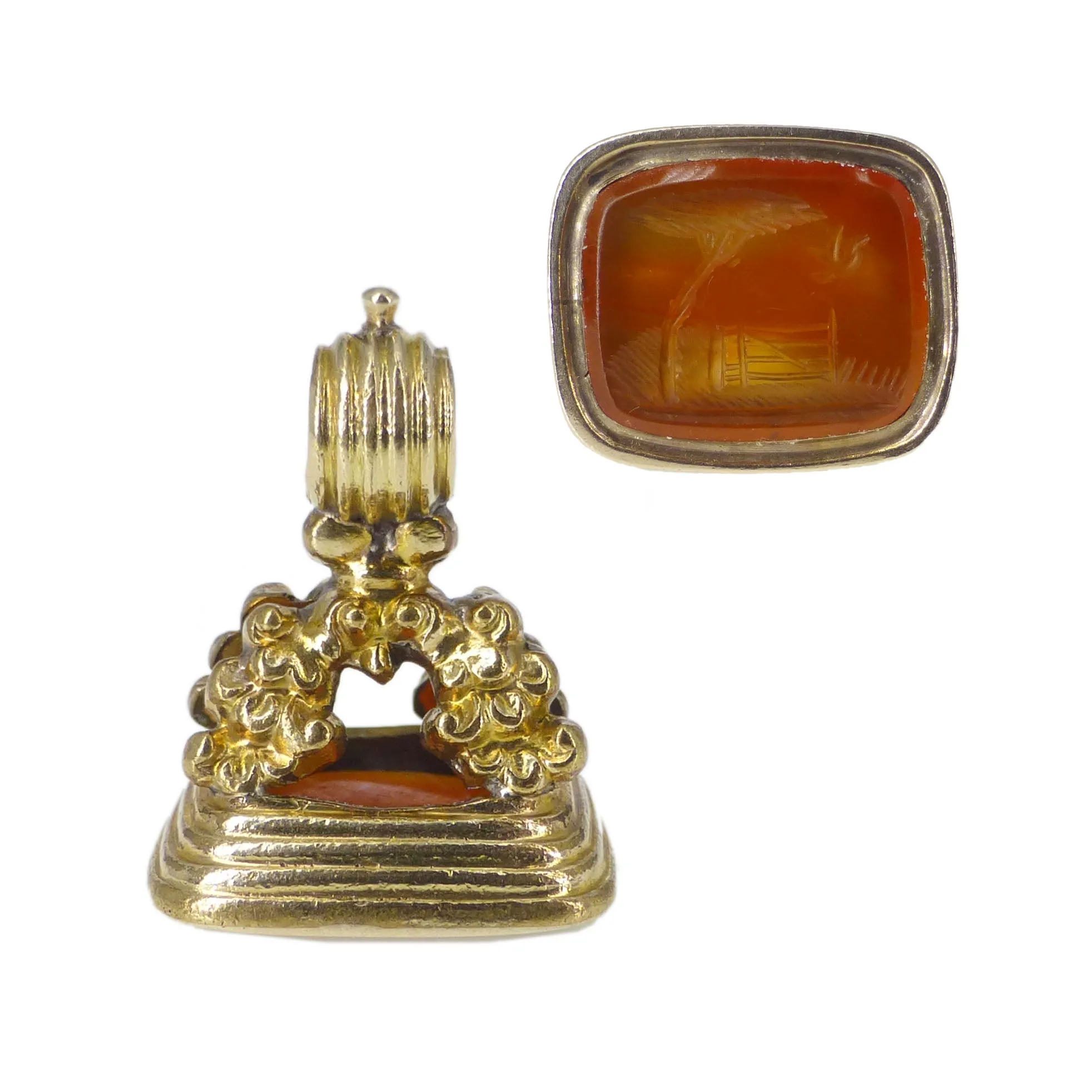 Antique Georgian Carnelian Dove Intaglio Fob