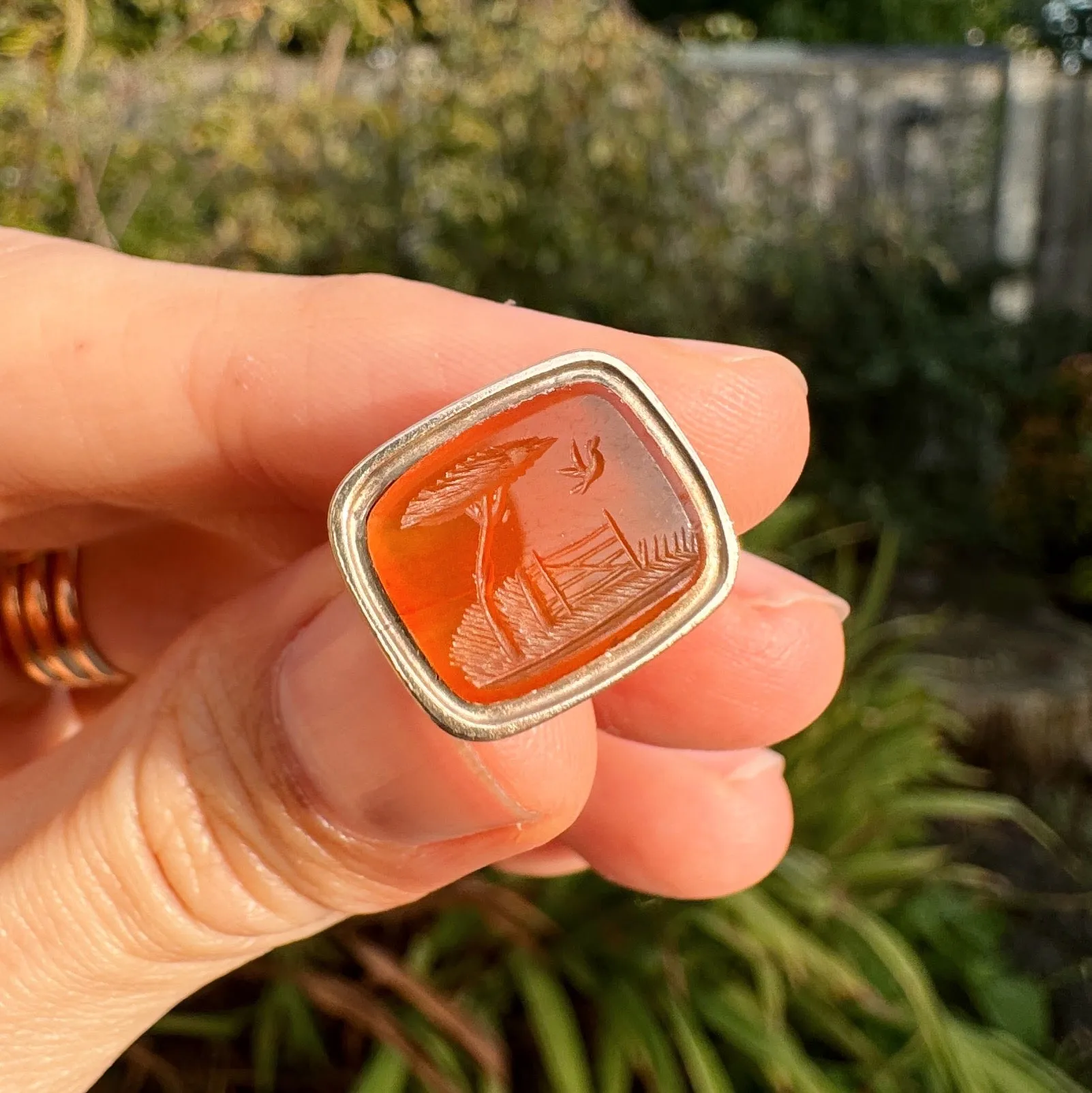 Antique Georgian Carnelian Dove Intaglio Fob