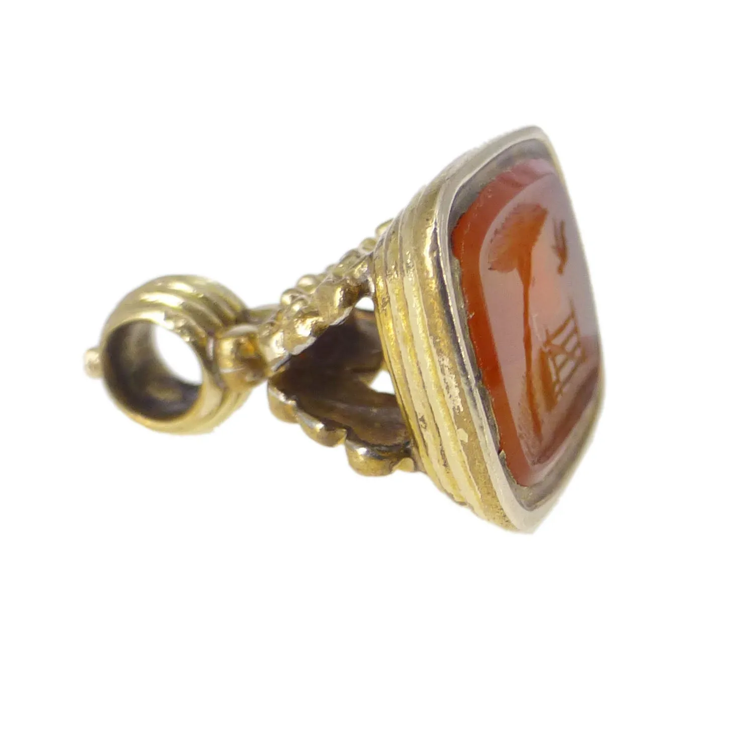 Antique Georgian Carnelian Dove Intaglio Fob