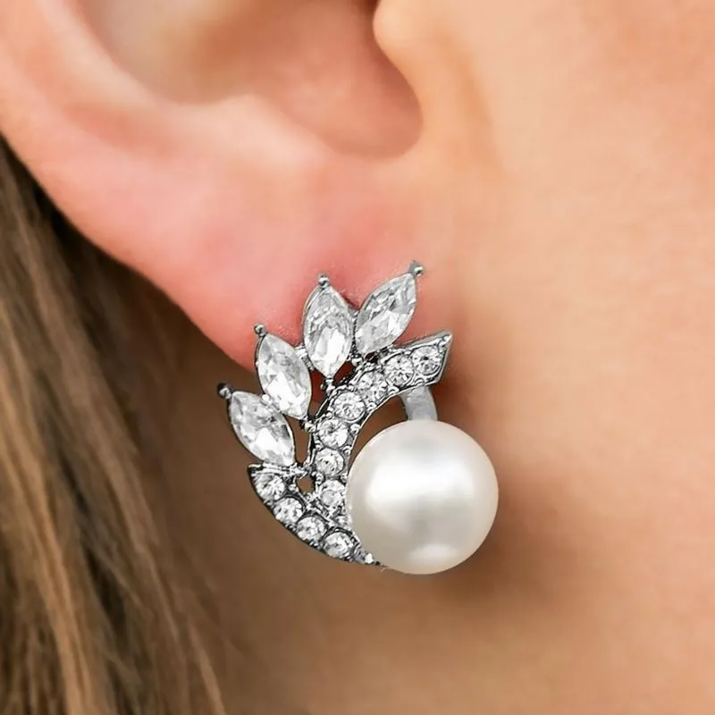 Arctic Blast White Post Earrings