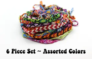 Assorted 6 Piece Set Woven Friendship Bracelets