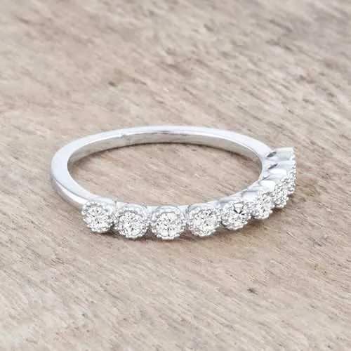 Bea 0.27ct CZ Rhodium Delicate Band