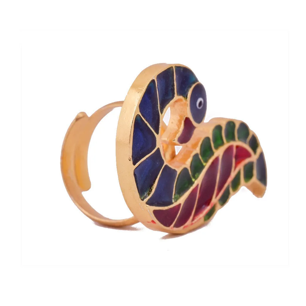 Beautiful Peacock Meena Ring