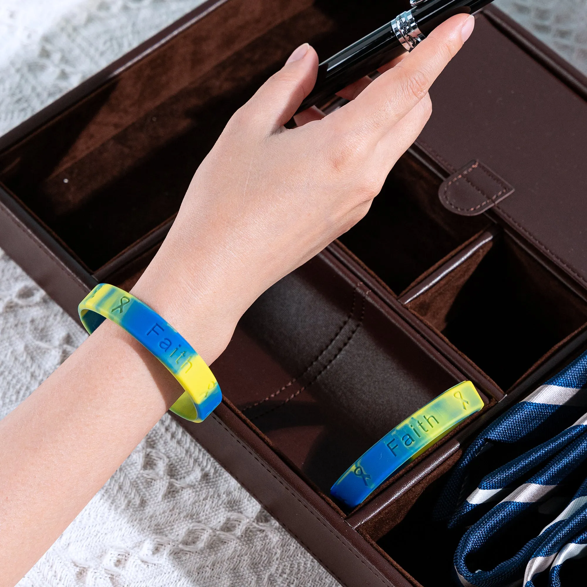 Blue & Yellow Silicone Bracelets