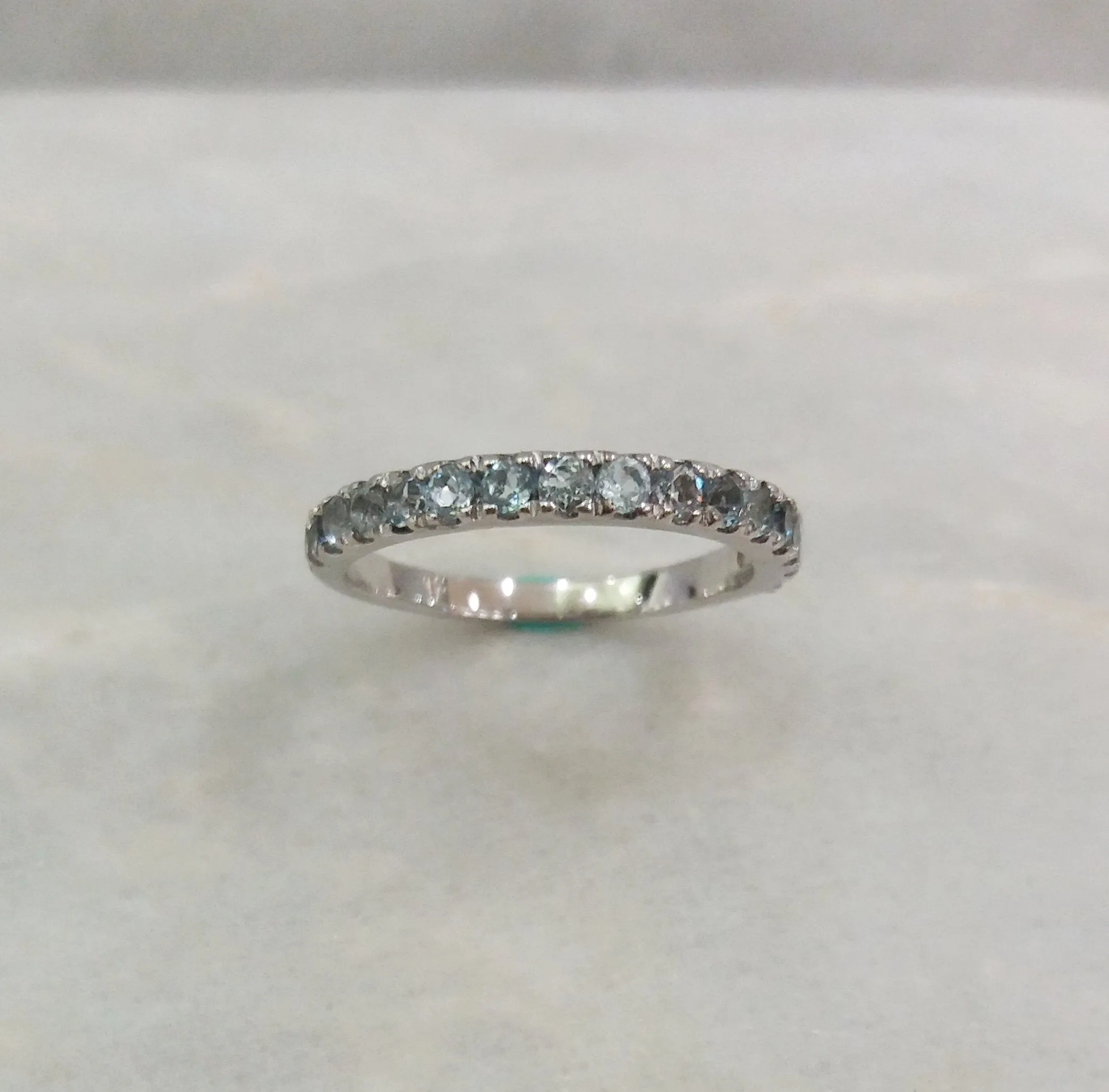 Blue Topaz Half Eternity Ring