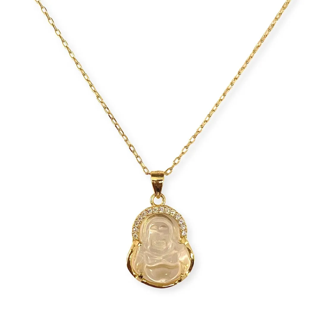 Buddha Gemstone Partial Halo 16” Necklace