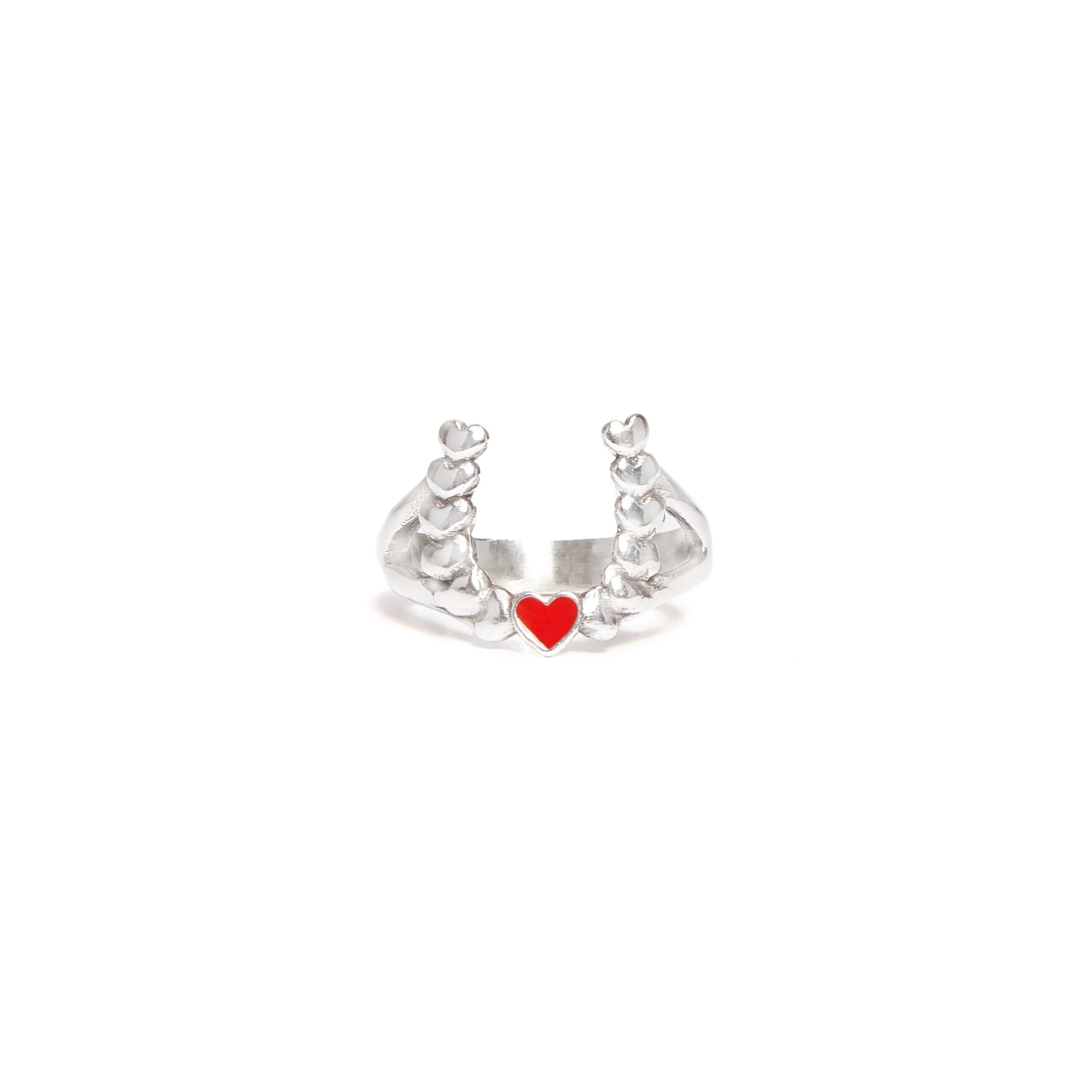 Cascading Enamel Heart Luv Equestrian Ring