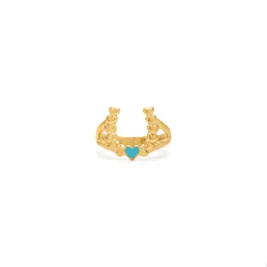 Cascading Enamel Heart Luv Equestrian Ring