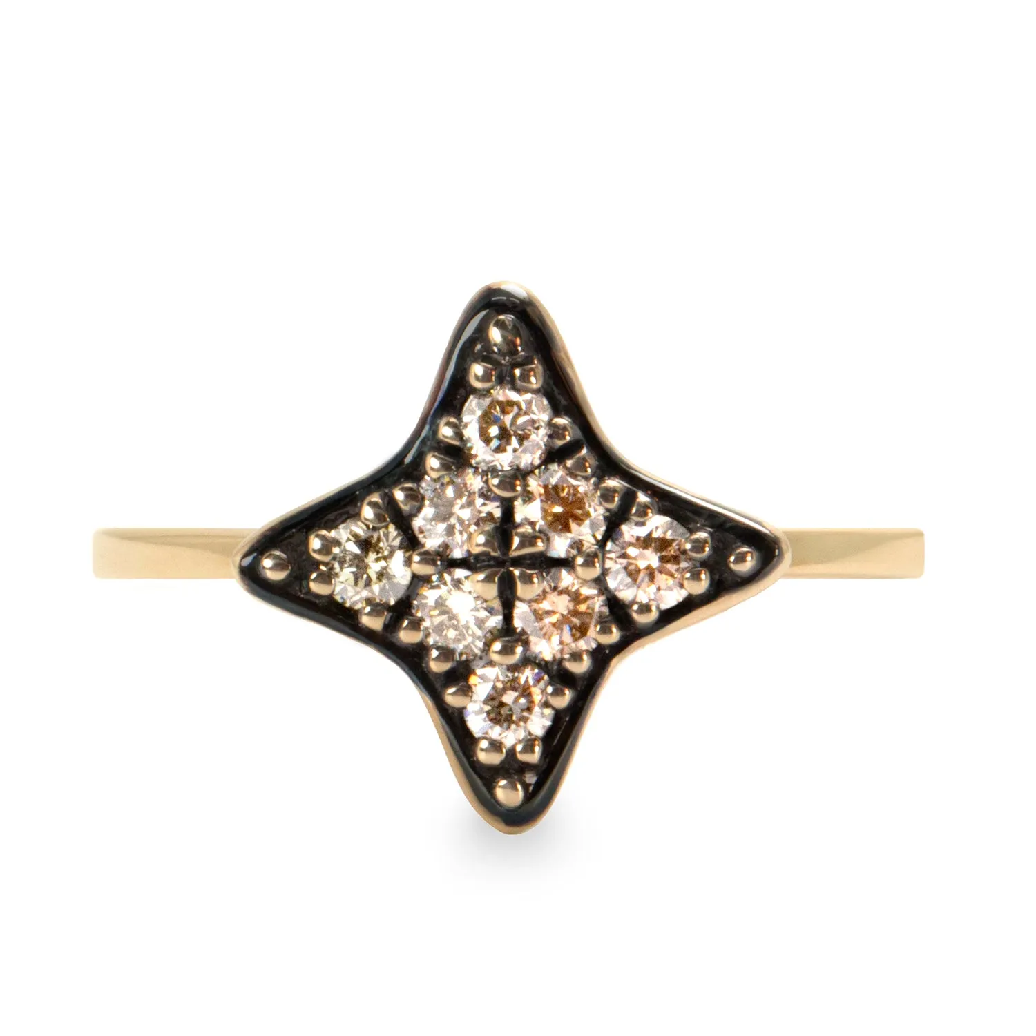 Cassiopeia Gold Ring with Cognac Diamonds