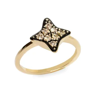 Cassiopeia Gold Ring with Cognac Diamonds