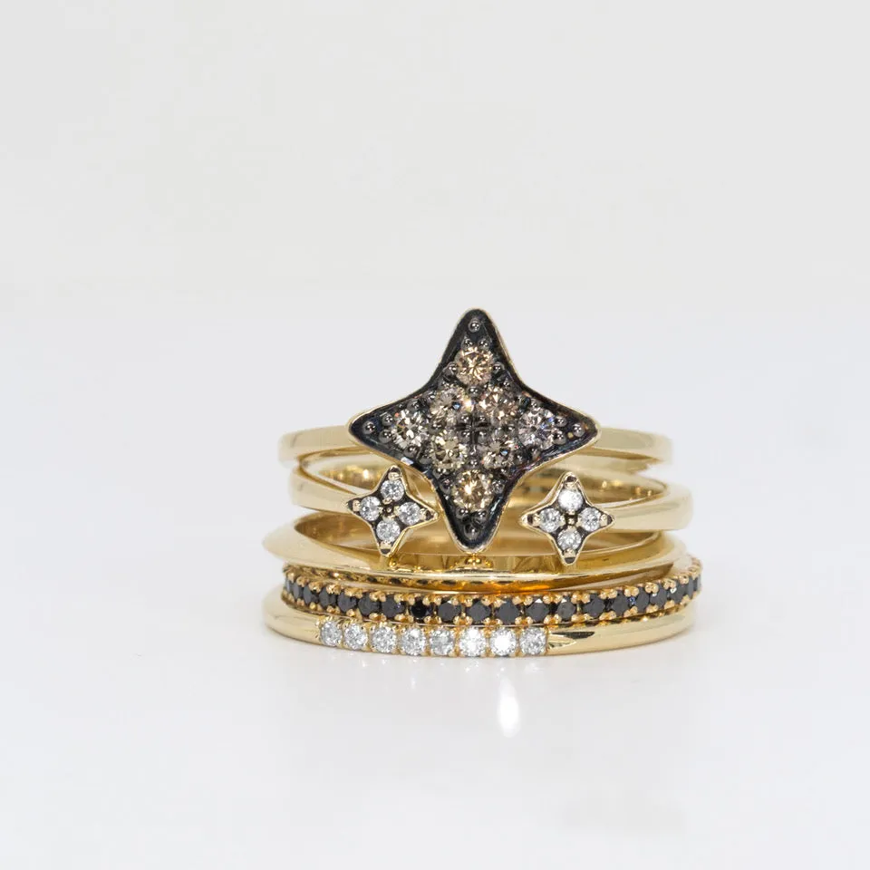 Cassiopeia Gold Ring with Cognac Diamonds