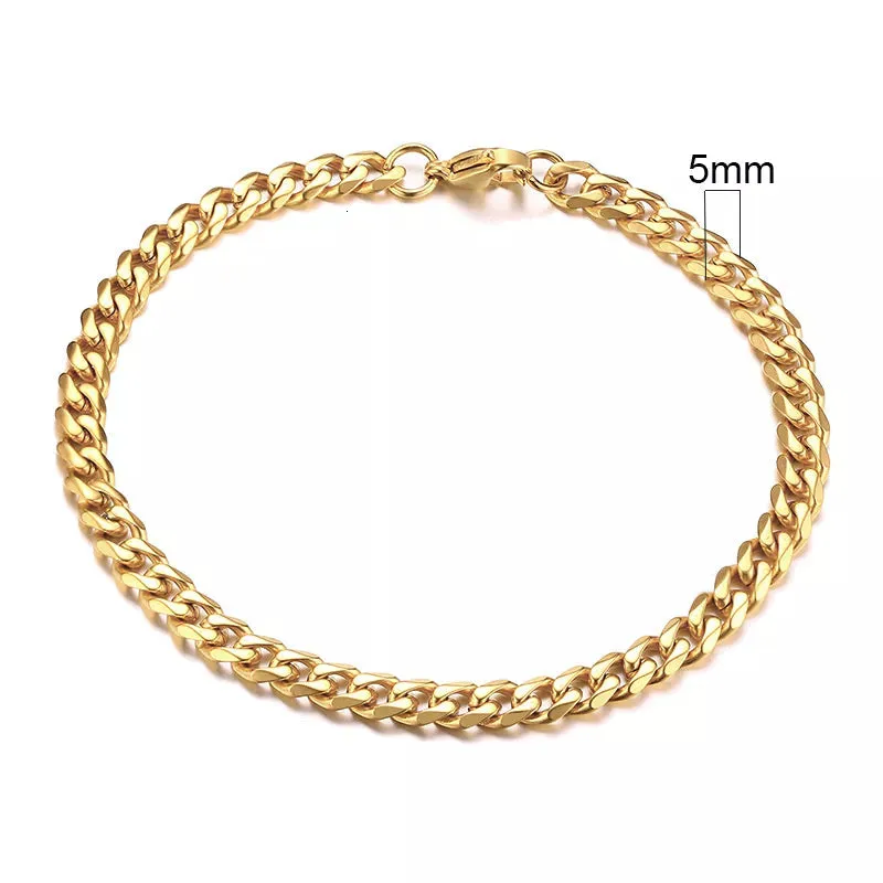 Chunky Miami Curb Chain Bracelet for Men: Stainless Steel Cuban Link Chain Wristband, Classic Punk Heavy Male Jewelry.