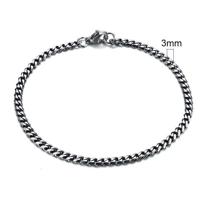 Chunky Miami Curb Chain Bracelet for Men: Stainless Steel Cuban Link Chain Wristband, Classic Punk Heavy Male Jewelry.