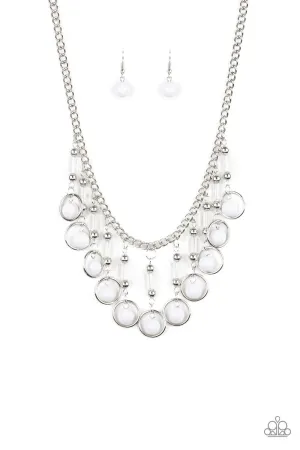 Cool Cascade White Necklace - Paparazzi Accessories