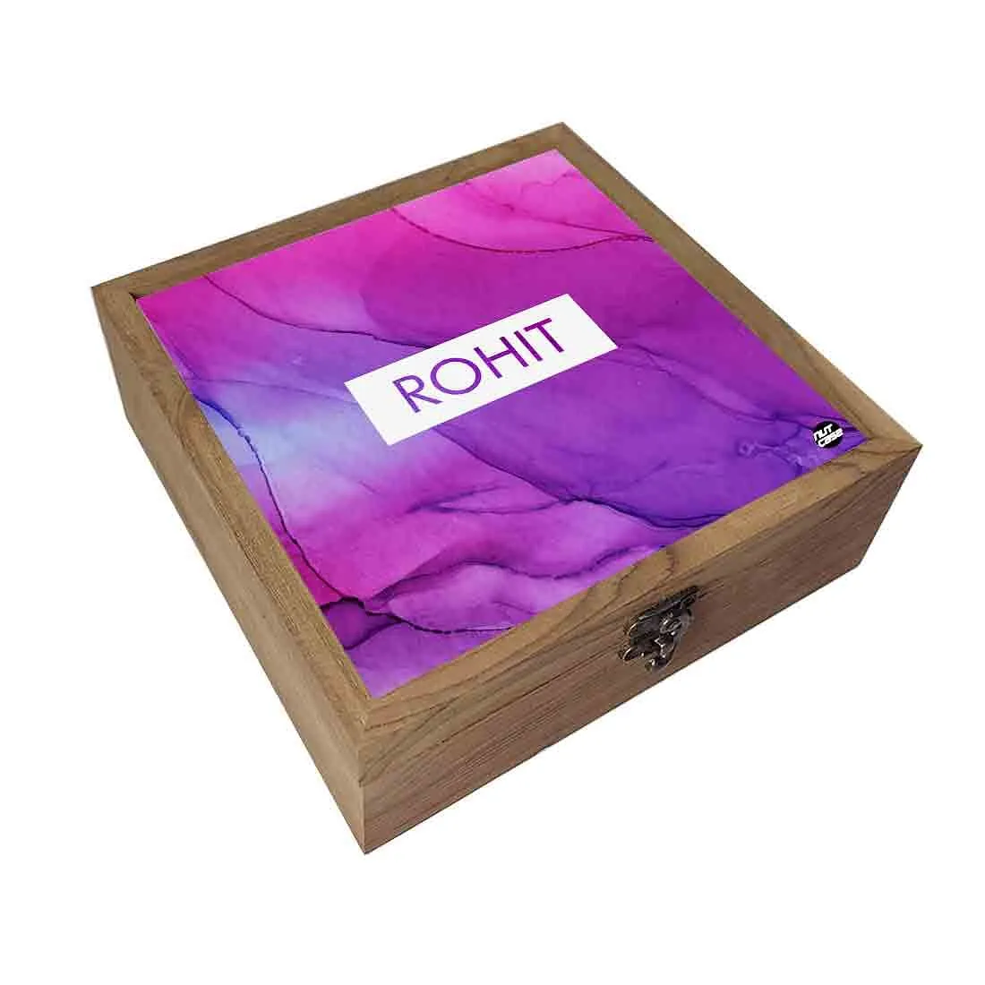 Custom Personalized Gifts Jewelry Box for Women - Purple Ink Watercolor