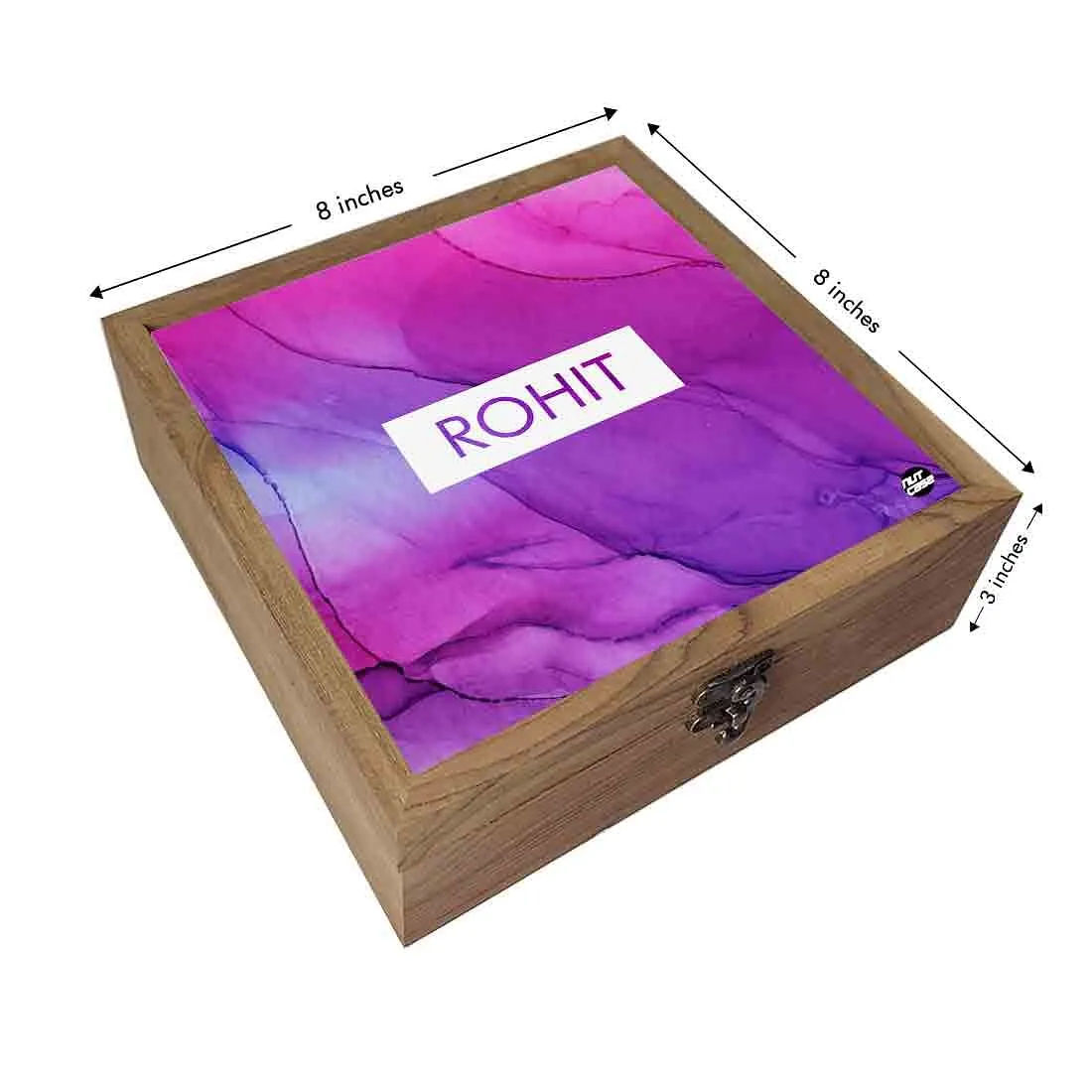 Custom Personalized Gifts Jewelry Box for Women - Purple Ink Watercolor