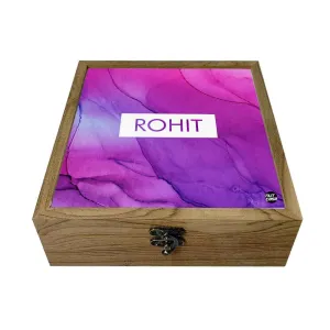 Custom Personalized Gifts Jewelry Box for Women - Purple Ink Watercolor