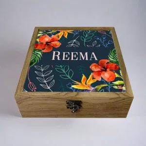 Customized Jewellery Box With Name - Hibiscus Leaf