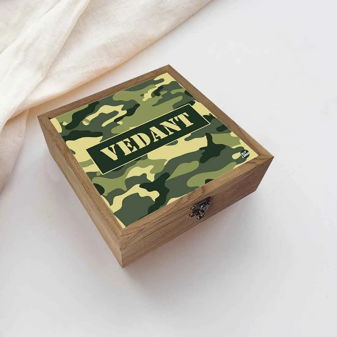 Customized Jewellery Makeup Storage for Women - Military Green Camouflage