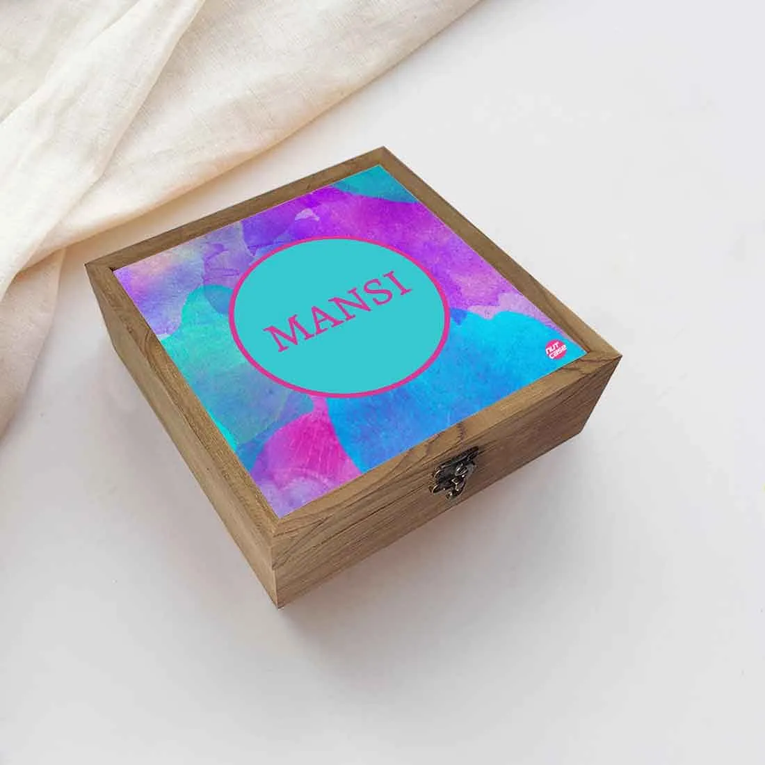 Customized Jewellery Storage Box With Name - Watercolor