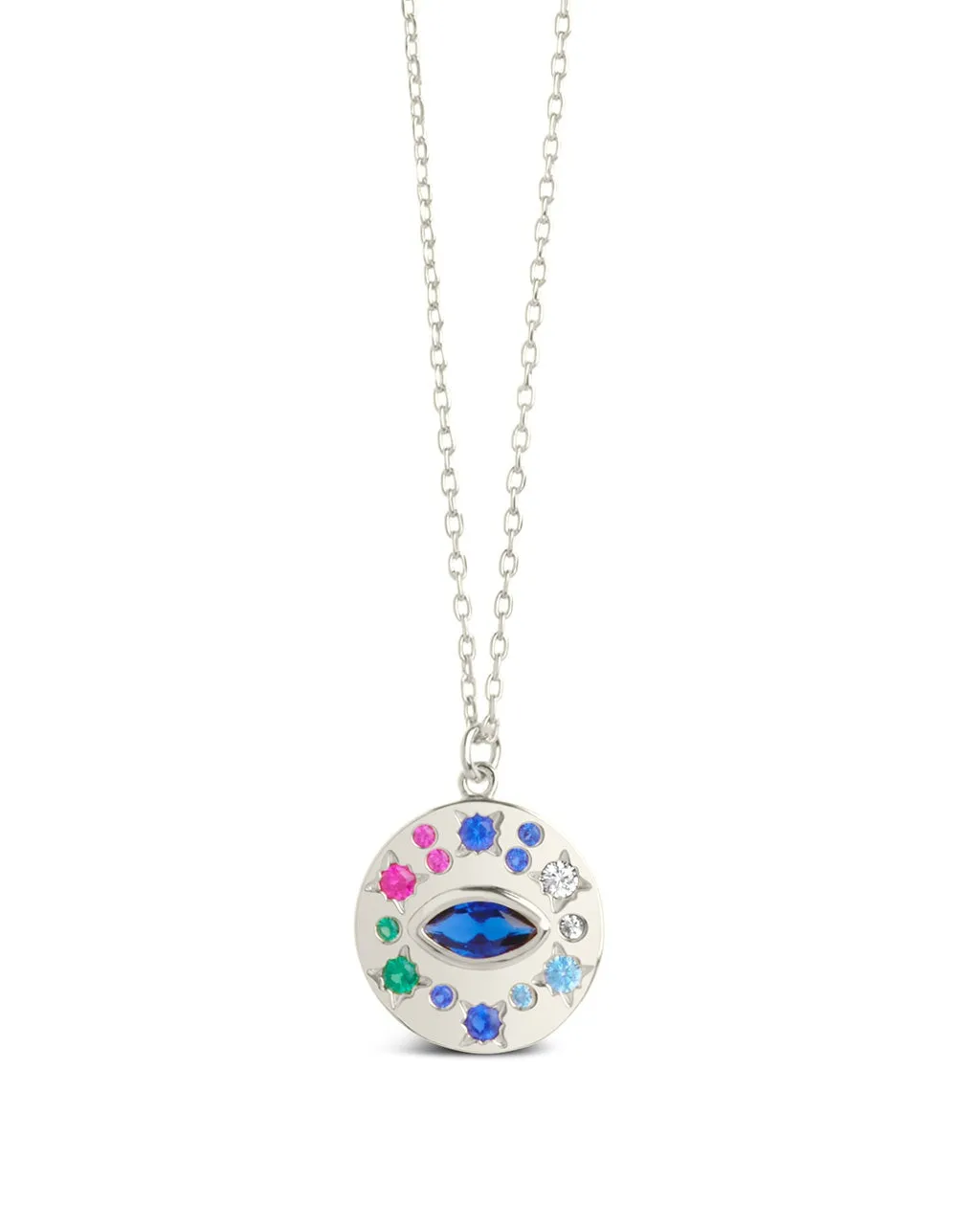 CZ Evil Eye Protection Pendant Necklace