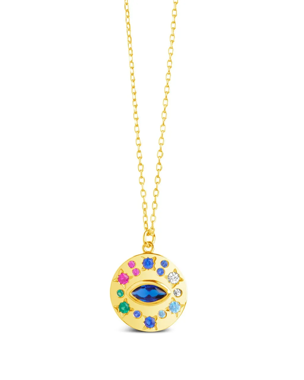 CZ Evil Eye Protection Pendant Necklace