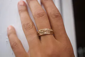 Dainty Beaded Ring Set (4 rings)