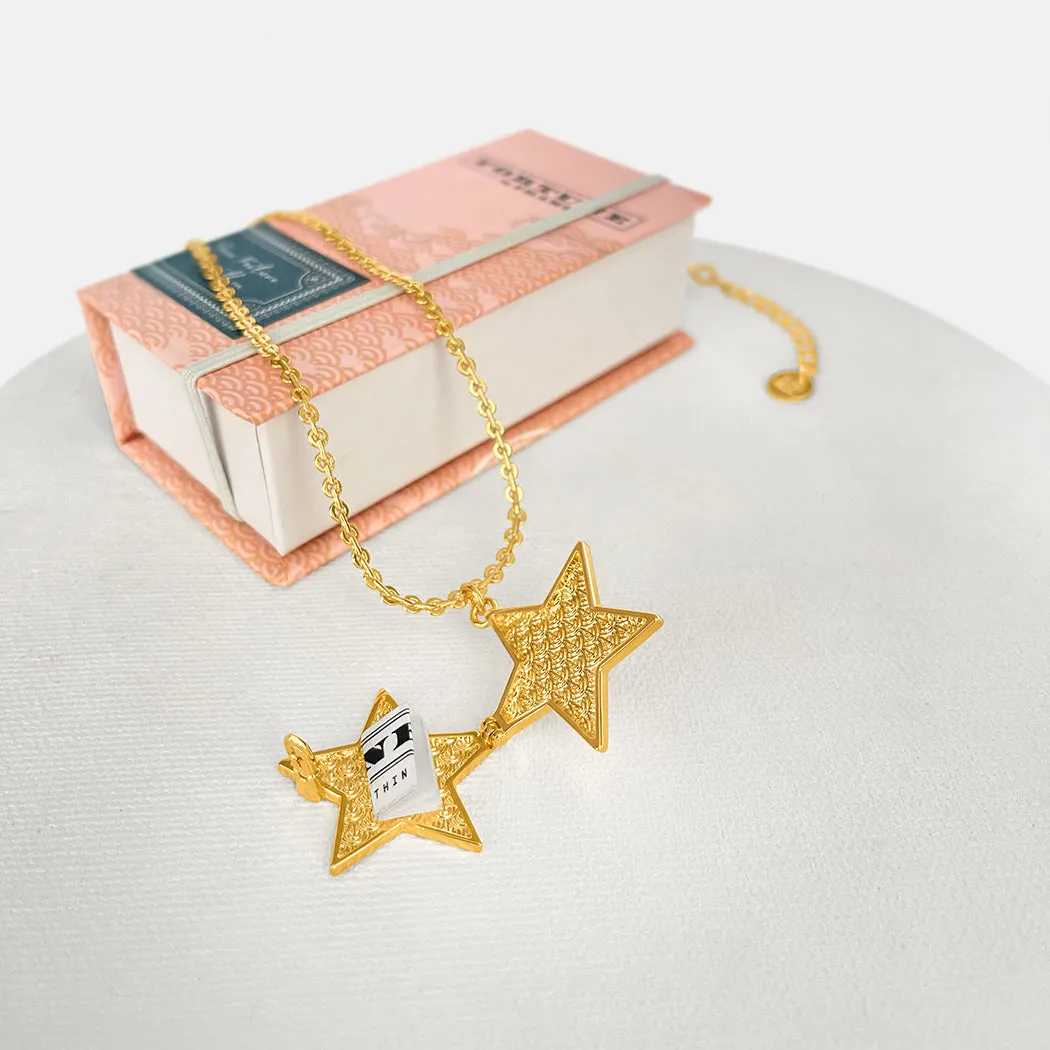 Deco Star Locket (Ivory) - Gold