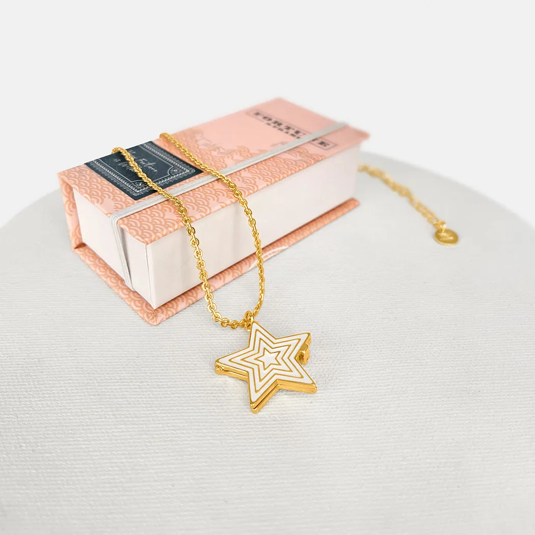 Deco Star Locket (Ivory) - Gold