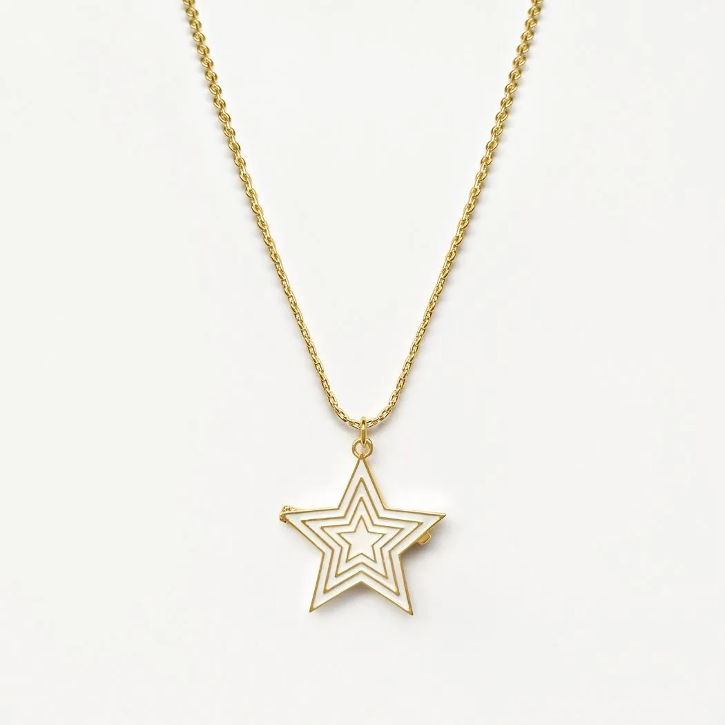 Deco Star Locket (Ivory) - Gold