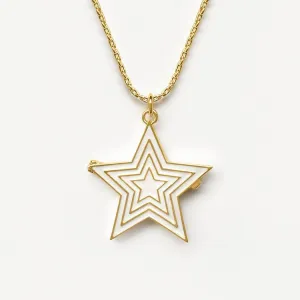 Deco Star Locket (Ivory) - Gold