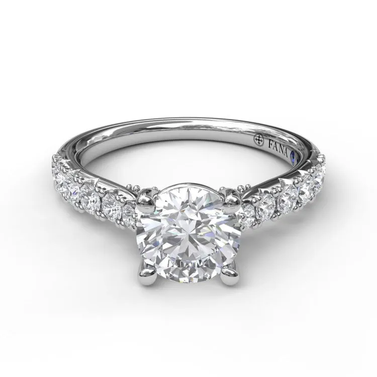 Delicate Classic Engagement Ring with Delicate Side Detail