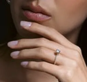 Delicate Hidden Halo Engagement Ring