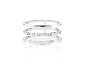 Delicate Pave Triple Band Ring