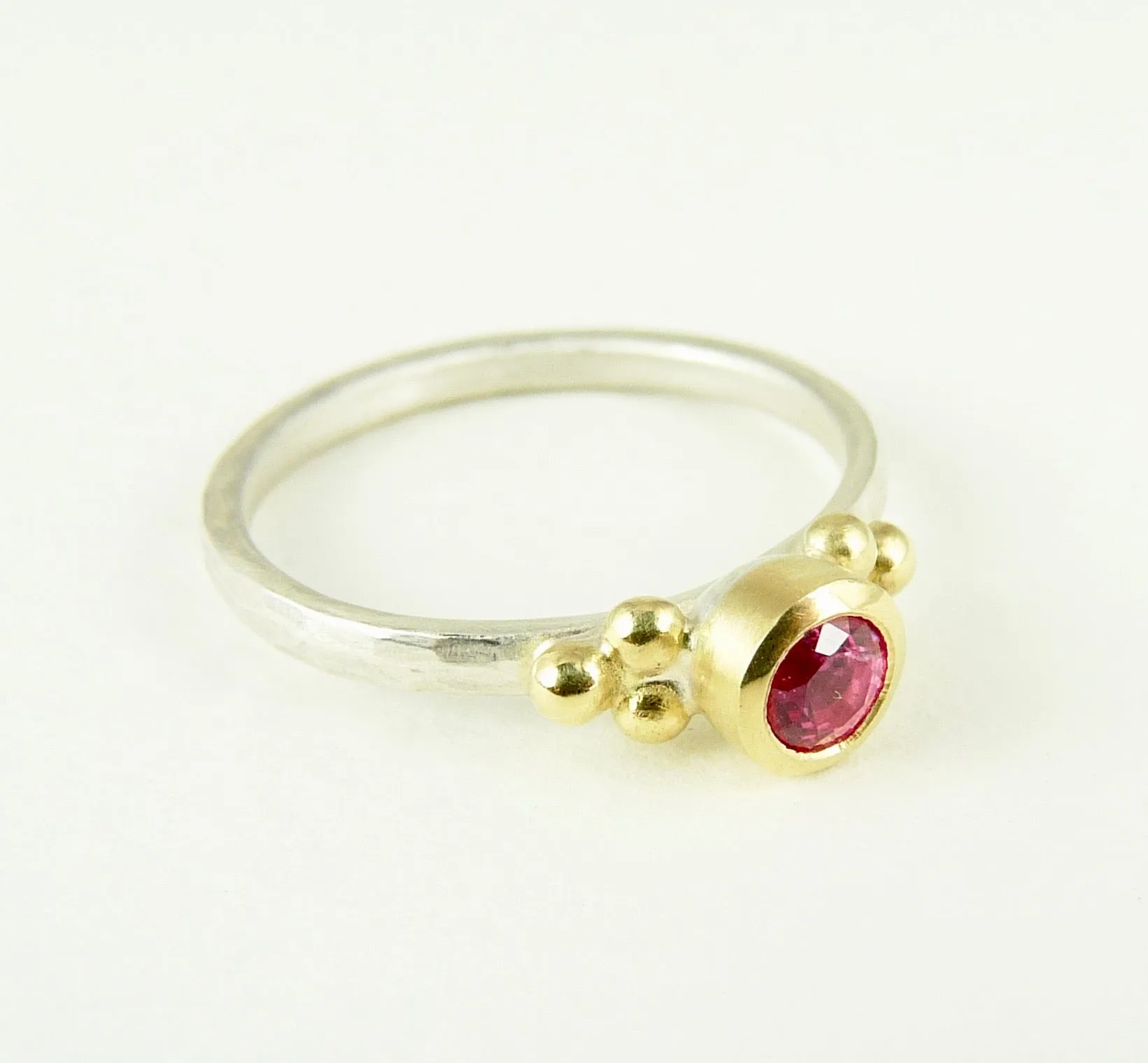 Delicate Pink Spinel Granulation ring