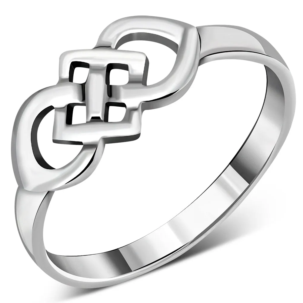 Delicate Plain Celtic Knot Silver Ring