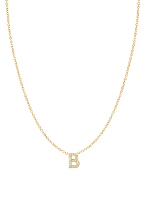 Diamond Initial Necklace - 14K Yellow